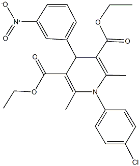 diethyl 1-(4-chlorophenyl)-4-{3-nitrophenyl}-2,6-dimethyl-1,4-dihydro-3,5-pyridinedicarboxylate Structural