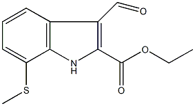 ethyl 3-formyl-7-(methylsulfanyl)-1H-indole-2-carboxylate Structural
