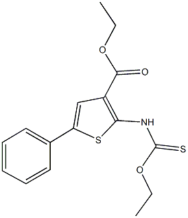 ethyl 2-[(ethoxycarbothioyl)amino]-5-phenyl-3-thiophenecarboxylate Structural