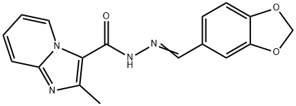 N'-(1,3-benzodioxol-5-ylmethylene)-2-methylimidazo[1,2-a]pyridine-3-carbohydrazide Structural