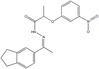 N'-[1-(2,3-dihydro-1H-inden-5-yl)ethylidene]-2-{3-nitrophenoxy}propanohydrazide Structural
