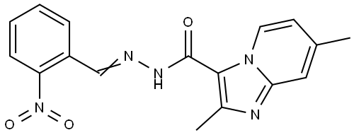 N'-{2-nitrobenzylidene}-2,7-dimethylimidazo[1,2-a]pyridine-3-carbohydrazide Structural