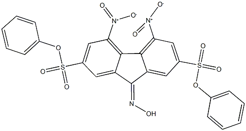 diphenyl 9-(hydroxyimino)-4,5-bisnitro-9H-fluorene-2,7-disulfonate Structural