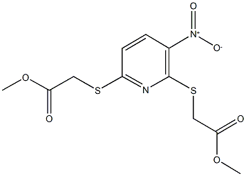 methyl ({3-nitro-6-[(2-methoxy-2-oxoethyl)sulfanyl]-2-pyridinyl}sulfanyl)acetate Structural