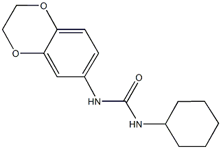 N-cyclohexyl-N'-(2,3-dihydro-1,4-benzodioxin-6-yl)urea Structural