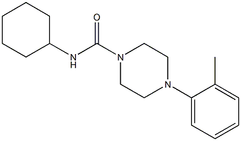 N-cyclohexyl-4-(2-methylphenyl)-1-piperazinecarboxamide Structural