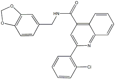 N-(1,3-benzodioxol-5-ylmethyl)-2-(2-chlorophenyl)-4-quinolinecarboxamide Structural