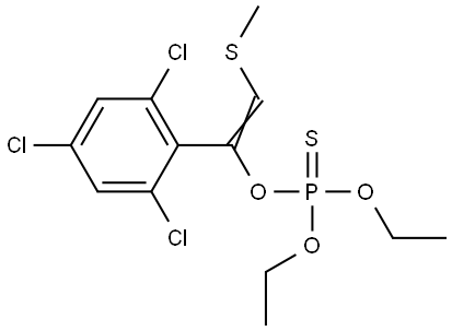 O,O-diethyl O-[2-(methylsulfanyl)-1-(2,4,6-trichlorophenyl)vinyl] thiophosphate Structural