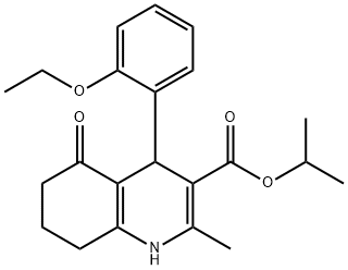 isopropyl 4-(2-ethoxyphenyl)-2-methyl-5-oxo-1,4,5,6,7,8-hexahydro-3-quinolinecarboxylate Structural