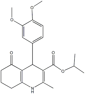 isopropyl 4-(3,4-dimethoxyphenyl)-2-methyl-5-oxo-1,4,5,6,7,8-hexahydro-3-quinolinecarboxylate Structural