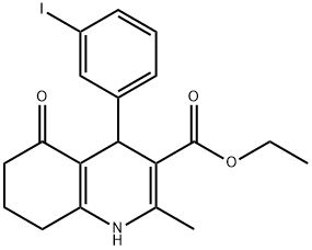 ethyl 4-(3-iodophenyl)-2-methyl-5-oxo-1,4,5,6,7,8-hexahydro-3-quinolinecarboxylate Structural