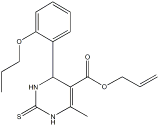 prop-2-enyl 6-methyl-4-[2-(propyloxy)phenyl]-2-thioxo-1,2,3,4-tetrahydropyrimidine-5-carboxylate Structural