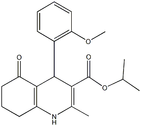 isopropyl 4-(2-methoxyphenyl)-2-methyl-5-oxo-1,4,5,6,7,8-hexahydro-3-quinolinecarboxylate Structural