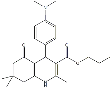 propyl 4-[4-(dimethylamino)phenyl]-2,7,7-trimethyl-5-oxo-1,4,5,6,7,8-hexahydro-3-quinolinecarboxylate Structural