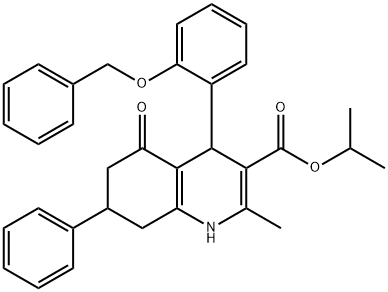 isopropyl 4-[2-(benzyloxy)phenyl]-2-methyl-5-oxo-7-phenyl-1,4,5,6,7,8-hexahydro-3-quinolinecarboxylate Structural