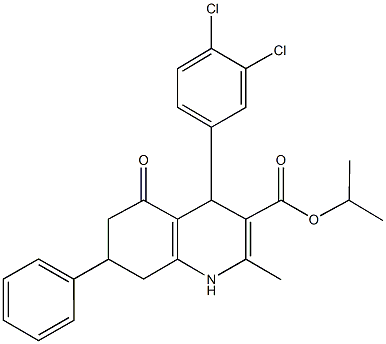 isopropyl 4-(3,4-dichlorophenyl)-2-methyl-5-oxo-7-phenyl-1,4,5,6,7,8-hexahydroquinoline-3-carboxylate Structural