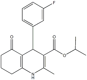 isopropyl 4-(3-fluorophenyl)-2-methyl-5-oxo-1,4,5,6,7,8-hexahydro-3-quinolinecarboxylate Structural