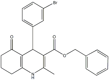 benzyl 4-(3-bromophenyl)-2-methyl-5-oxo-1,4,5,6,7,8-hexahydro-3-quinolinecarboxylate Structural
