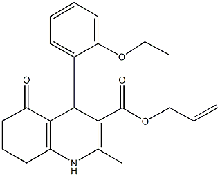 allyl 4-(2-ethoxyphenyl)-2-methyl-5-oxo-1,4,5,6,7,8-hexahydro-3-quinolinecarboxylate Structural