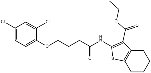 ethyl 2-{[4-(2,4-dichlorophenoxy)butanoyl]amino}-4,5,6,7-tetrahydro-1-benzothiophene-3-carboxylate Structural