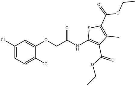 diethyl 5-{[(2,5-dichlorophenoxy)acetyl]amino}-3-methylthiophene-2,4-dicarboxylate Structural