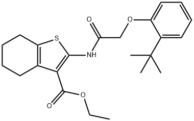 ethyl 2-{[(2-tert-butylphenoxy)acetyl]amino}-4,5,6,7-tetrahydro-1-benzothiophene-3-carboxylate Structural