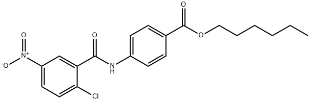 hexyl 4-[({2-chloro-5-nitrophenyl}carbonyl)amino]benzoate Structural