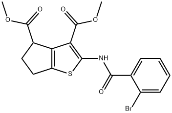dimethyl 2-[(2-bromobenzoyl)amino]-5,6-dihydro-4H-cyclopenta[b]thiophene-3,4-dicarboxylate Structural