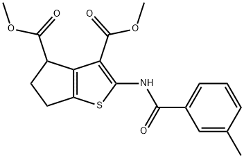 dimethyl 2-[(3-methylbenzoyl)amino]-5,6-dihydro-4H-cyclopenta[b]thiophene-3,4-dicarboxylate Structural