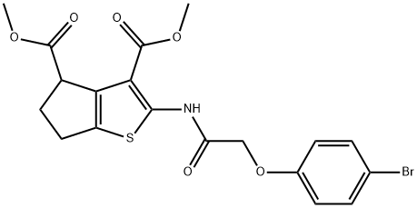 dimethyl 2-{[(4-bromophenoxy)acetyl]amino}-5,6-dihydro-4H-cyclopenta[b]thiophene-3,4-dicarboxylate Structural