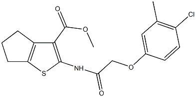 methyl 2-{[(4-chloro-3-methylphenoxy)acetyl]amino}-5,6-dihydro-4H-cyclopenta[b]thiophene-3-carboxylate Structural