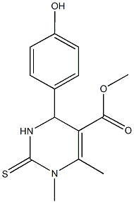 methyl 4-(4-hydroxyphenyl)-1,6-dimethyl-2-thioxo-1,2,3,4-tetrahydro-5-pyrimidinecarboxylate Structural