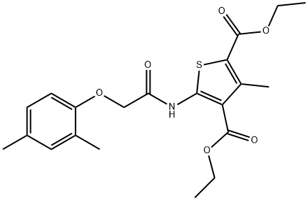 diethyl 5-{[(2,4-dimethylphenoxy)acetyl]amino}-3-methyl-2,4-thiophenedicarboxylate Structural