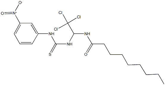 N-{2,2,2-trichloro-1-[({3-nitroanilino}carbothioyl)amino]ethyl}nonanamide Structural