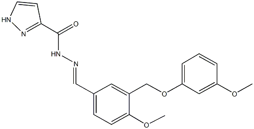 N'-{4-methoxy-3-[(3-methoxyphenoxy)methyl]benzylidene}-1H-pyrazole-3-carbohydrazide Structural