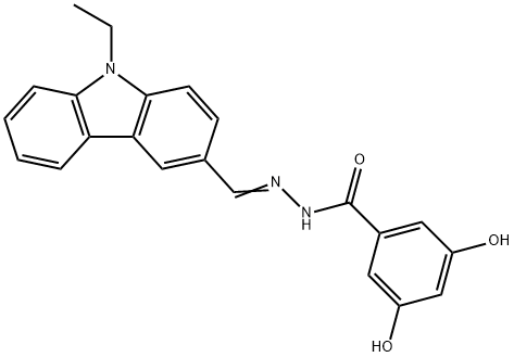 N'-[(9-ethyl-9H-carbazol-3-yl)methylene]-3,5-dihydroxybenzohydrazide Structural