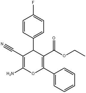 ethyl 6-amino-5-cyano-4-(4-fluorophenyl)-2-phenyl-4H-pyran-3-carboxylate Structural