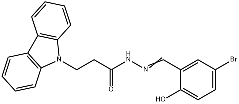 N'-(5-bromo-2-hydroxybenzylidene)-3-(9H-carbazol-9-yl)propanohydrazide Structural