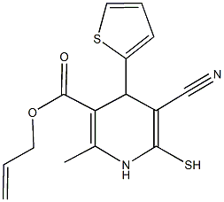 allyl 5-cyano-2-methyl-6-sulfanyl-4-(2-thienyl)-1,4-dihydro-3-pyridinecarboxylate Structural