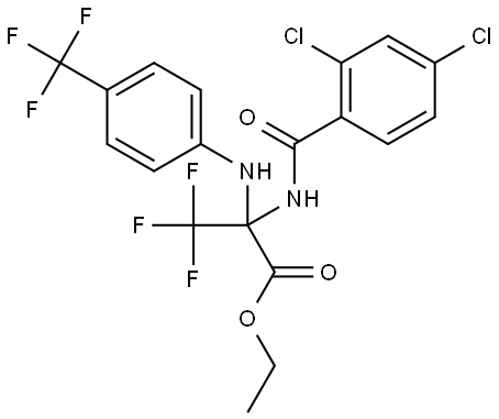 ethyl 2-[(2,4-dichlorobenzoyl)amino]-3,3,3-trifluoro-2-[4-(trifluoromethyl)anilino]propanoate Structural