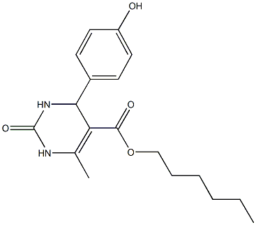 hexyl 4-(4-hydroxyphenyl)-6-methyl-2-oxo-1,2,3,4-tetrahydro-5-pyrimidinecarboxylate Structural