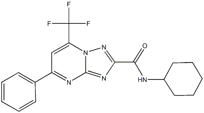 N-cyclohexyl-5-phenyl-7-(trifluoromethyl)[1,2,4]triazolo[1,5-a]pyrimidine-2-carboxamide Structural