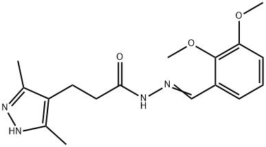 N'-(2,3-dimethoxybenzylidene)-3-(3,5-dimethyl-1H-pyrazol-4-yl)propanohydrazide Structural