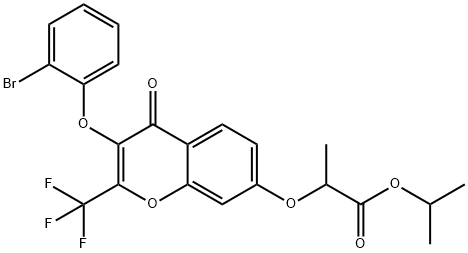 isopropyl 2-{[3-(2-bromophenoxy)-4-oxo-2-(trifluoromethyl)-4H-chromen-7-yl]oxy}propanoate Structural