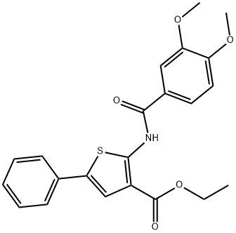 ethyl 2-[(3,4-dimethoxybenzoyl)amino]-5-phenyl-3-thiophenecarboxylate Structural