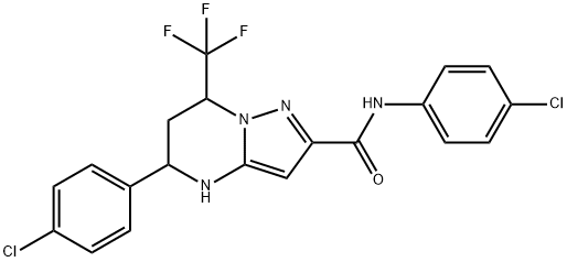 N,5-bis(4-chlorophenyl)-7-(trifluoromethyl)-4,5,6,7-tetrahydropyrazolo[1,5-a]pyrimidine-2-carboxamide Structural