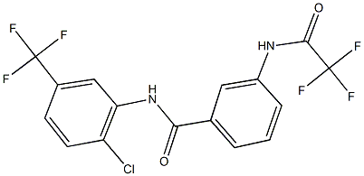 N-[2-chloro-5-(trifluoromethyl)phenyl]-3-[(trifluoroacetyl)amino]benzamide Structural