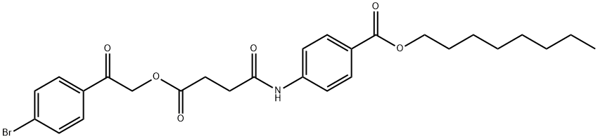 octyl 4-({4-[2-(4-bromophenyl)-2-oxoethoxy]-4-oxobutanoyl}amino)benzoate Structural
