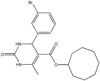 cyclooctyl 4-(3-bromophenyl)-6-methyl-2-oxo-1,2,3,4-tetrahydro-5-pyrimidinecarboxylate Structural