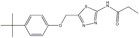 N-{5-[(4-tert-butylphenoxy)methyl]-1,3,4-thiadiazol-2-yl}propanamide Structural